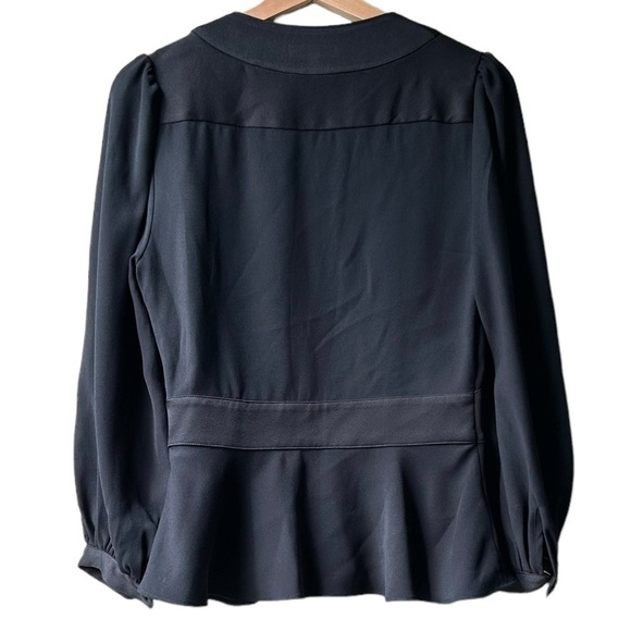 JOIE Monisha Black Shawl Collar Peplum Blouse Sz M - Picture 5 of 14